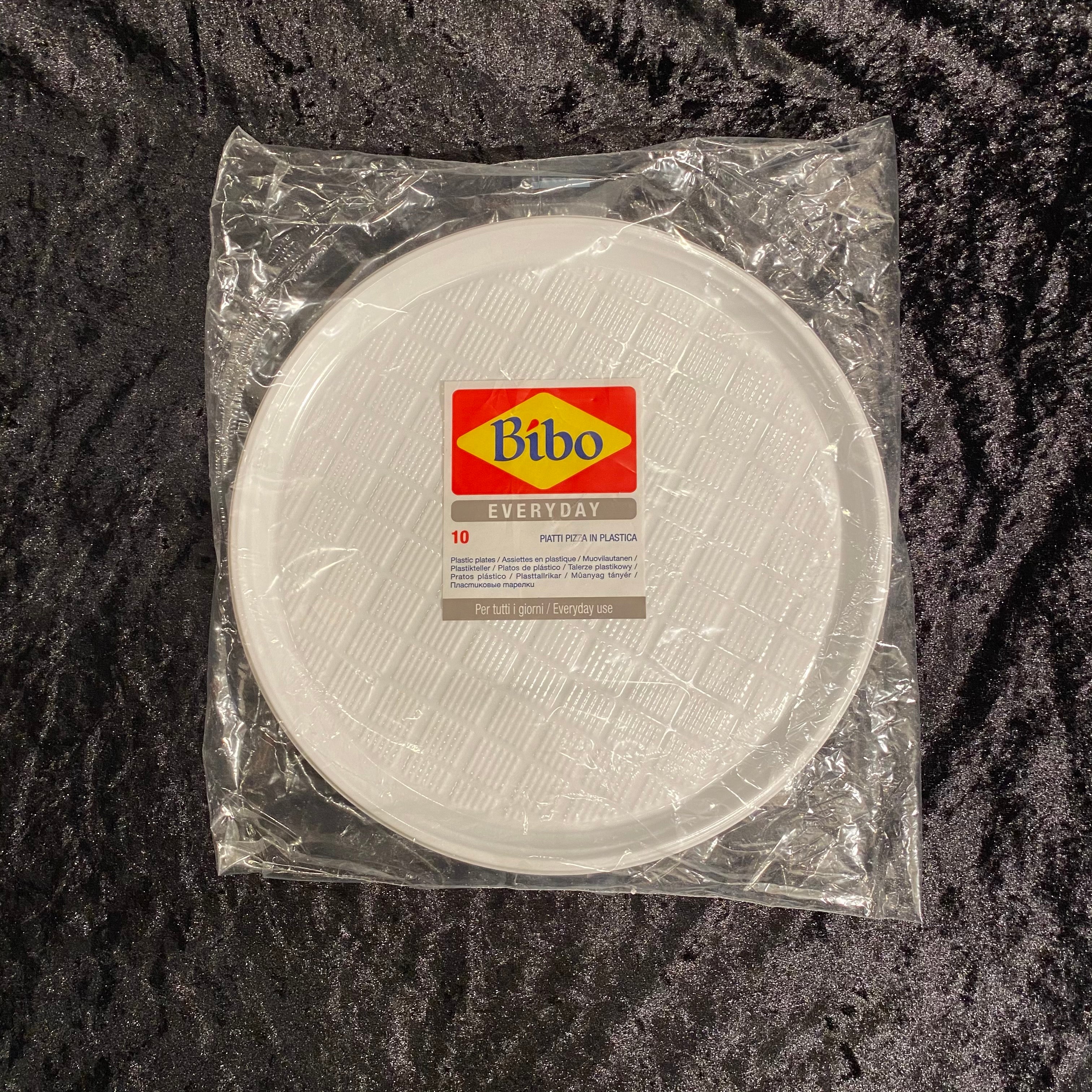 10 Assiettes Pizza 32cm plastique blanches