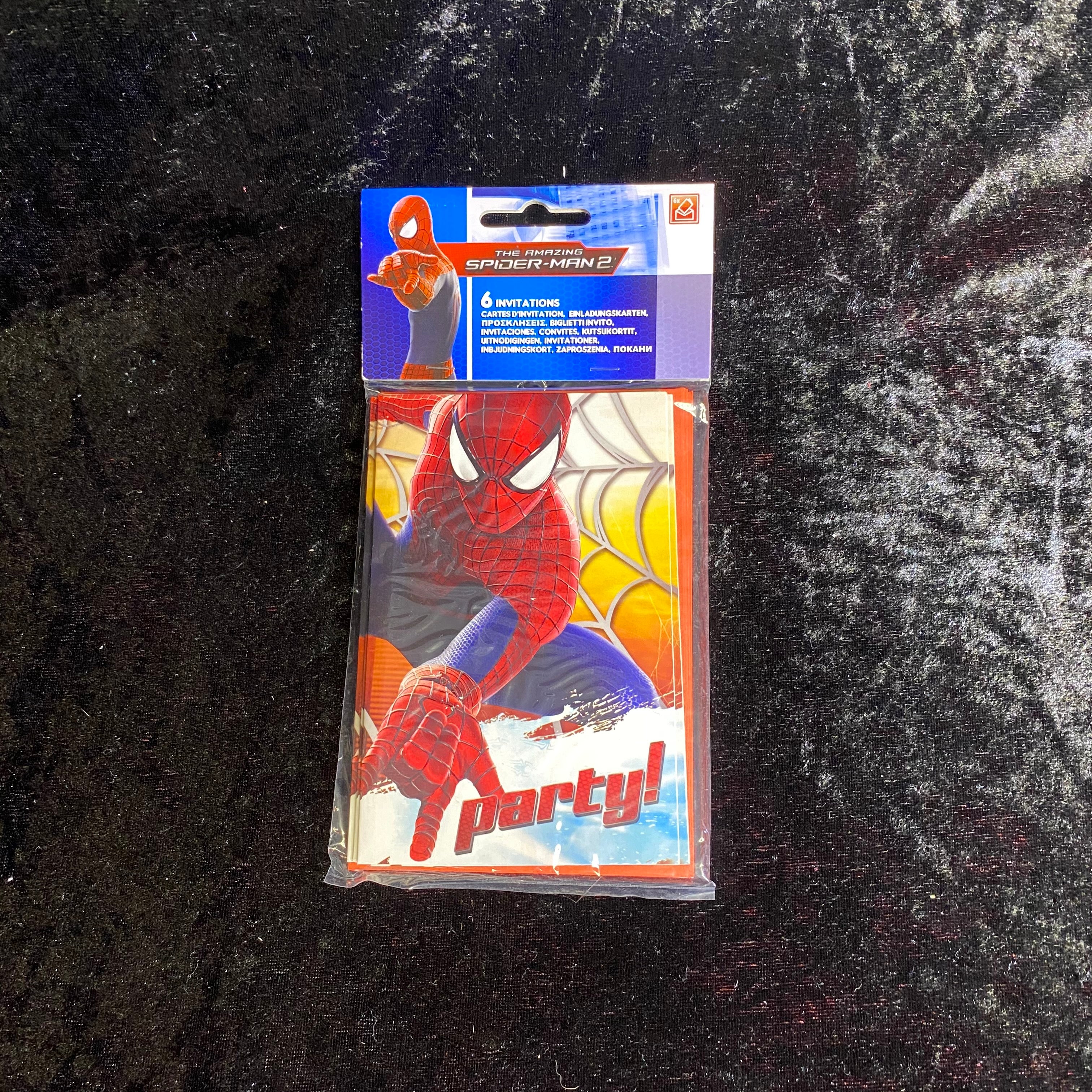 6 cartes invitations et enveloppes Spider-Man