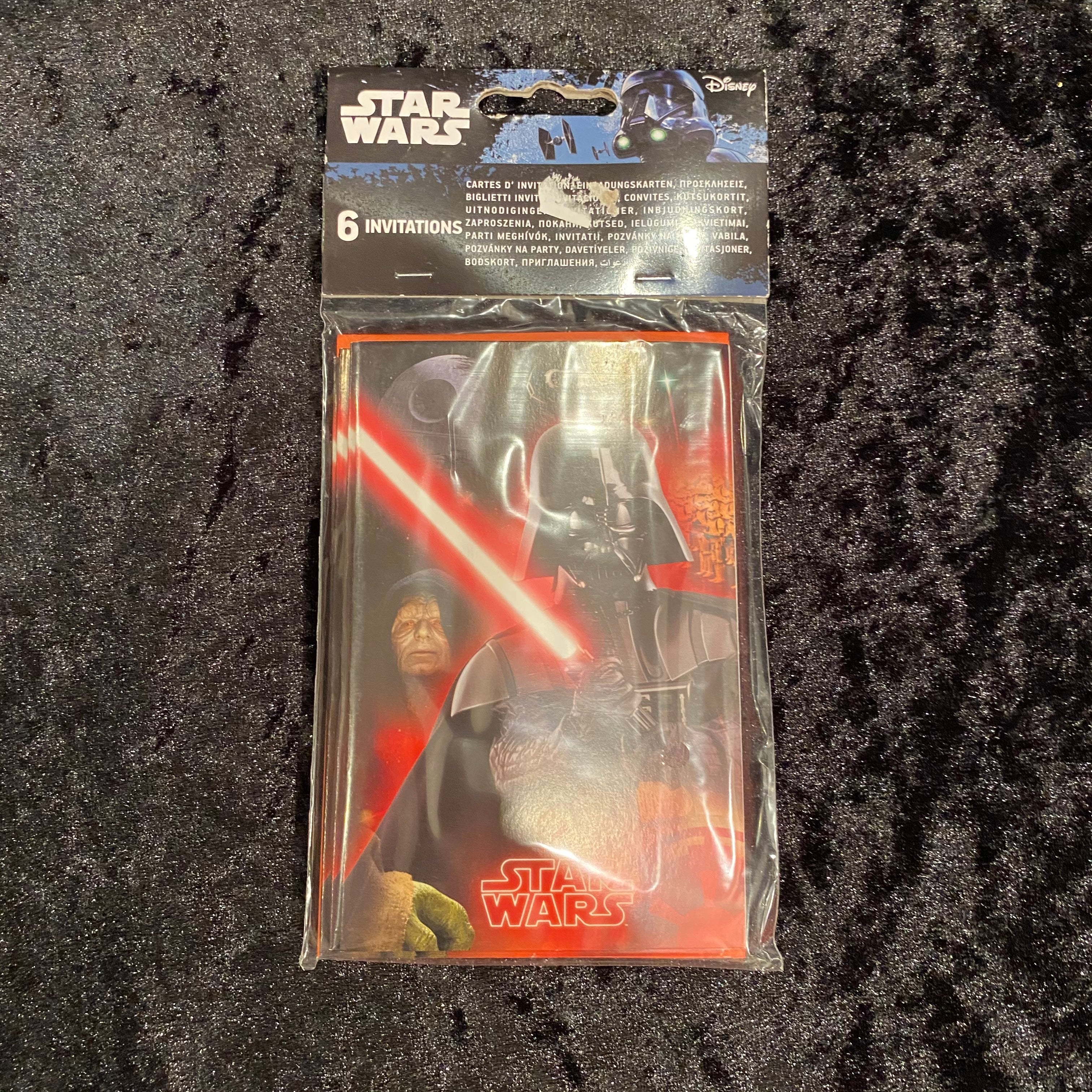 6 cartes invitations et enveloppes. star wars vii