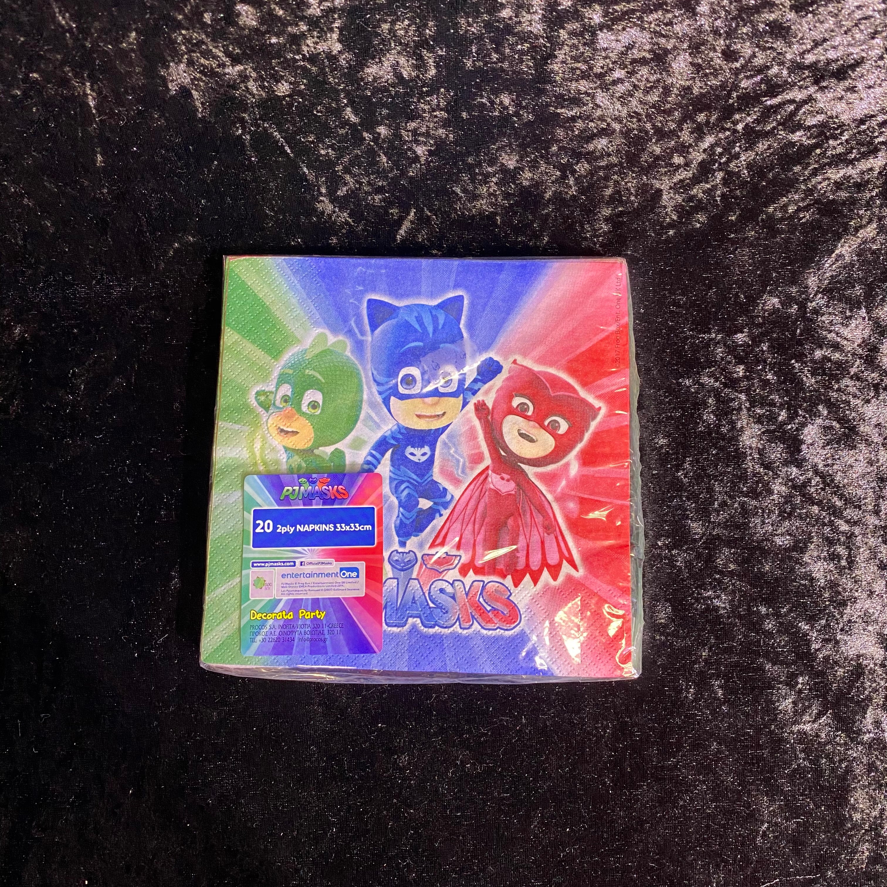 20 serviettes 2 plis 33x33cm Pj Masks