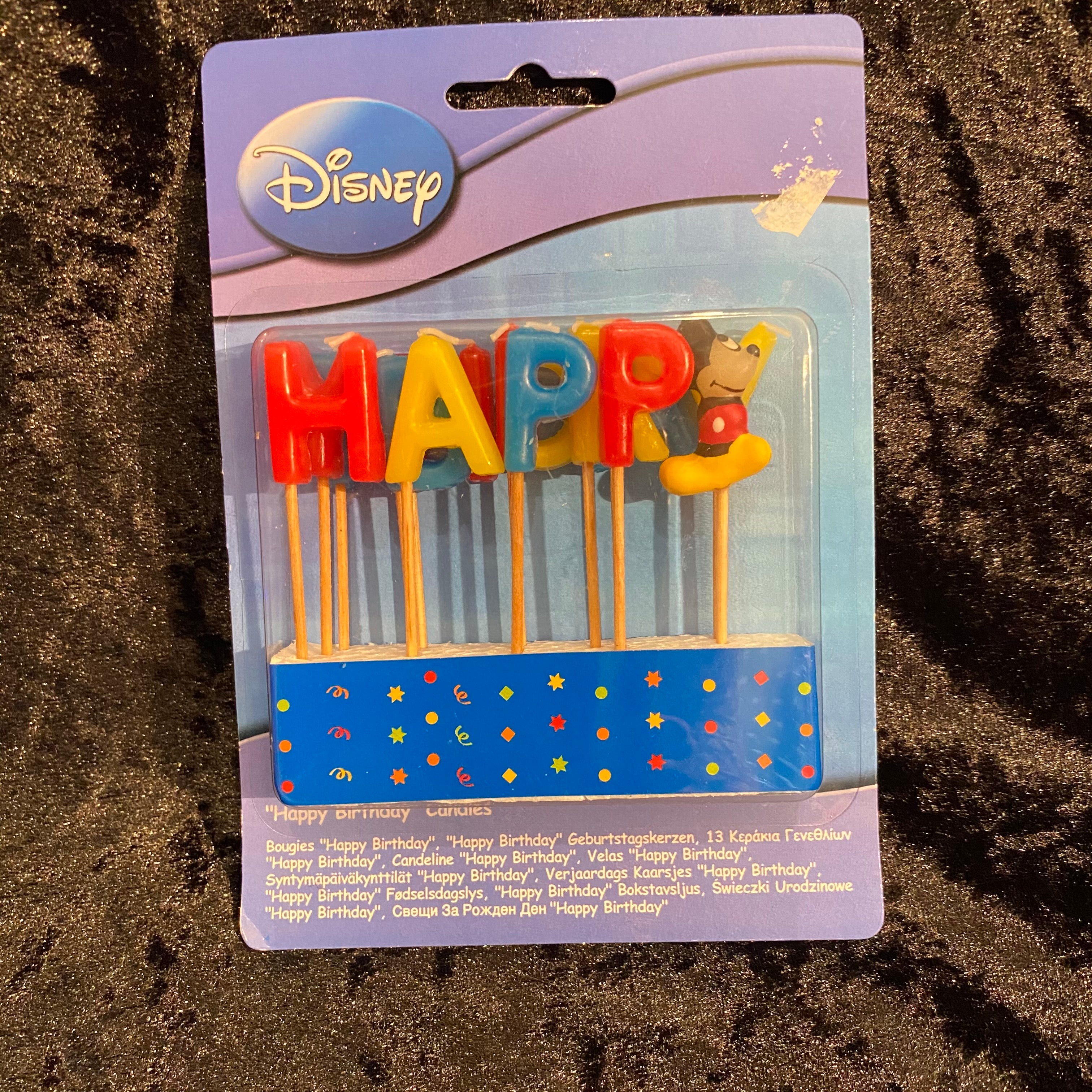 Bougie sur pic happy birthday mickey
