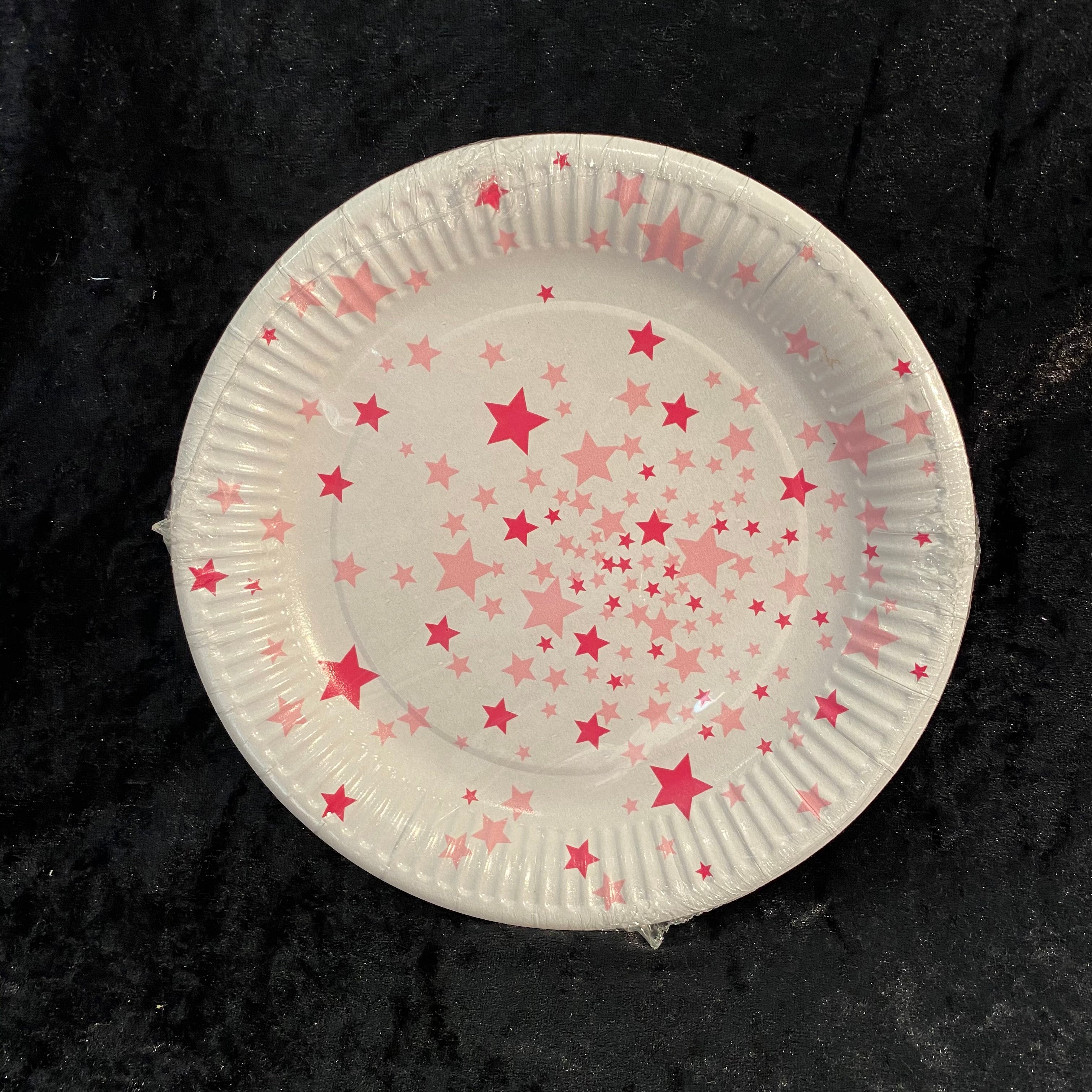 6 assiettes 23cm carton étoiles Girly