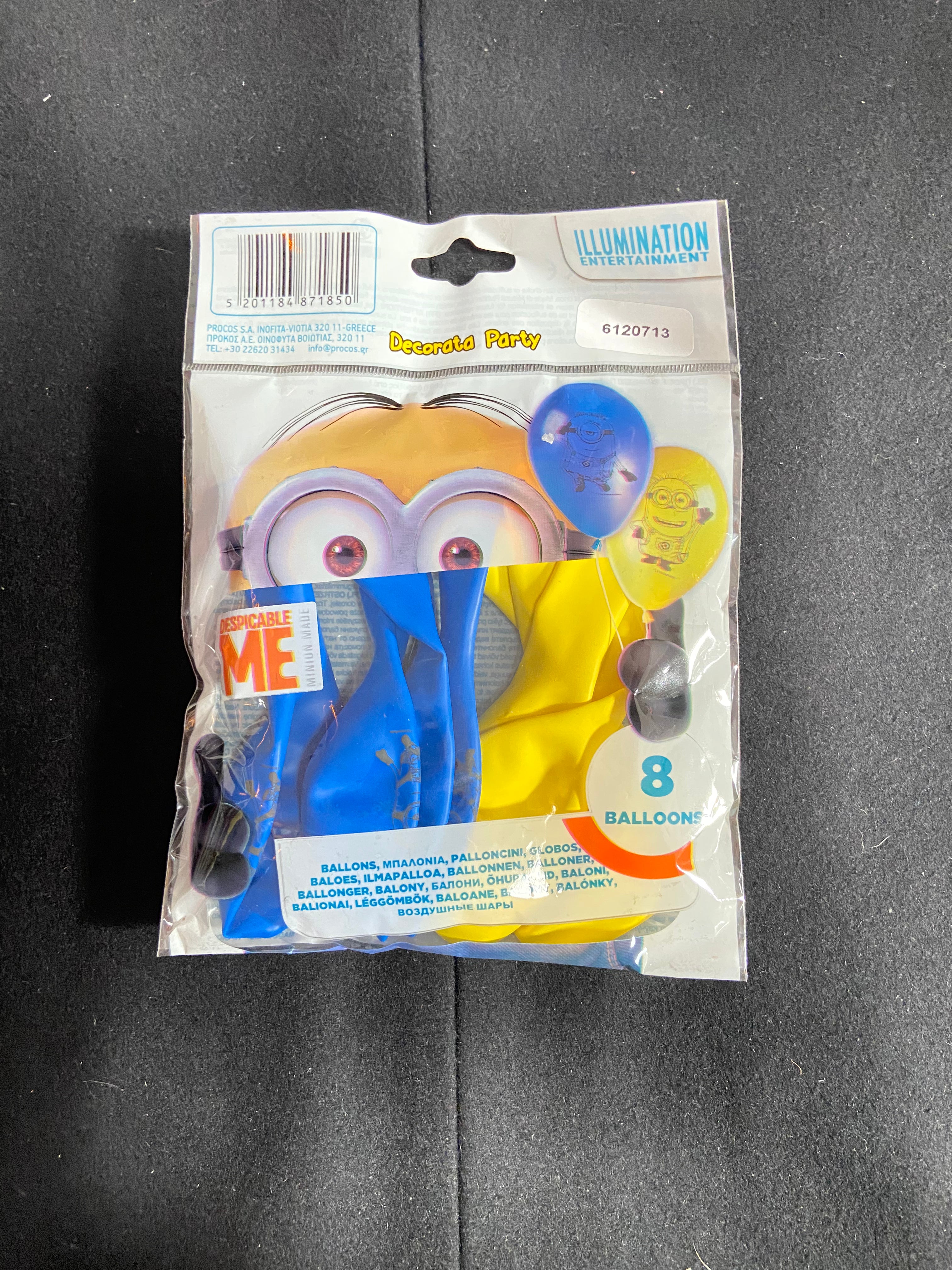 8 ballons imprimés Minion