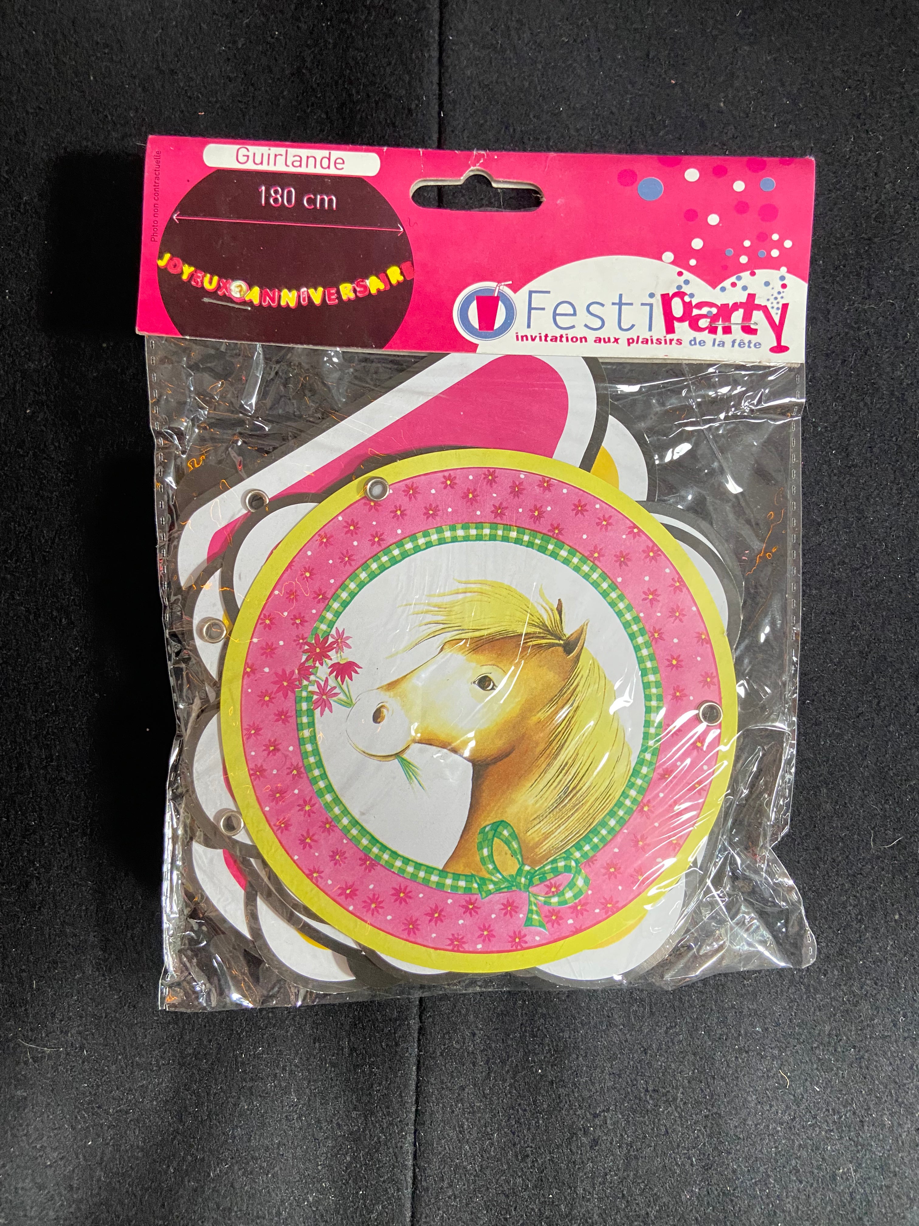 Guirlande lettres joyeux anniversaire poney